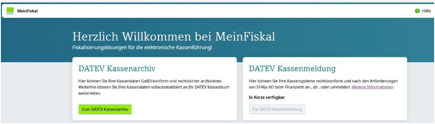 Meldpflicht für elektronische Registrierkassen Meldung über Drittanbieter Software zum Beispiel DATEV MeinFiskal